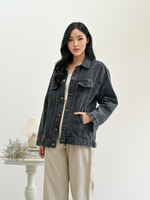 Load image into Gallery viewer, Cora Oversized Denim Jacket
